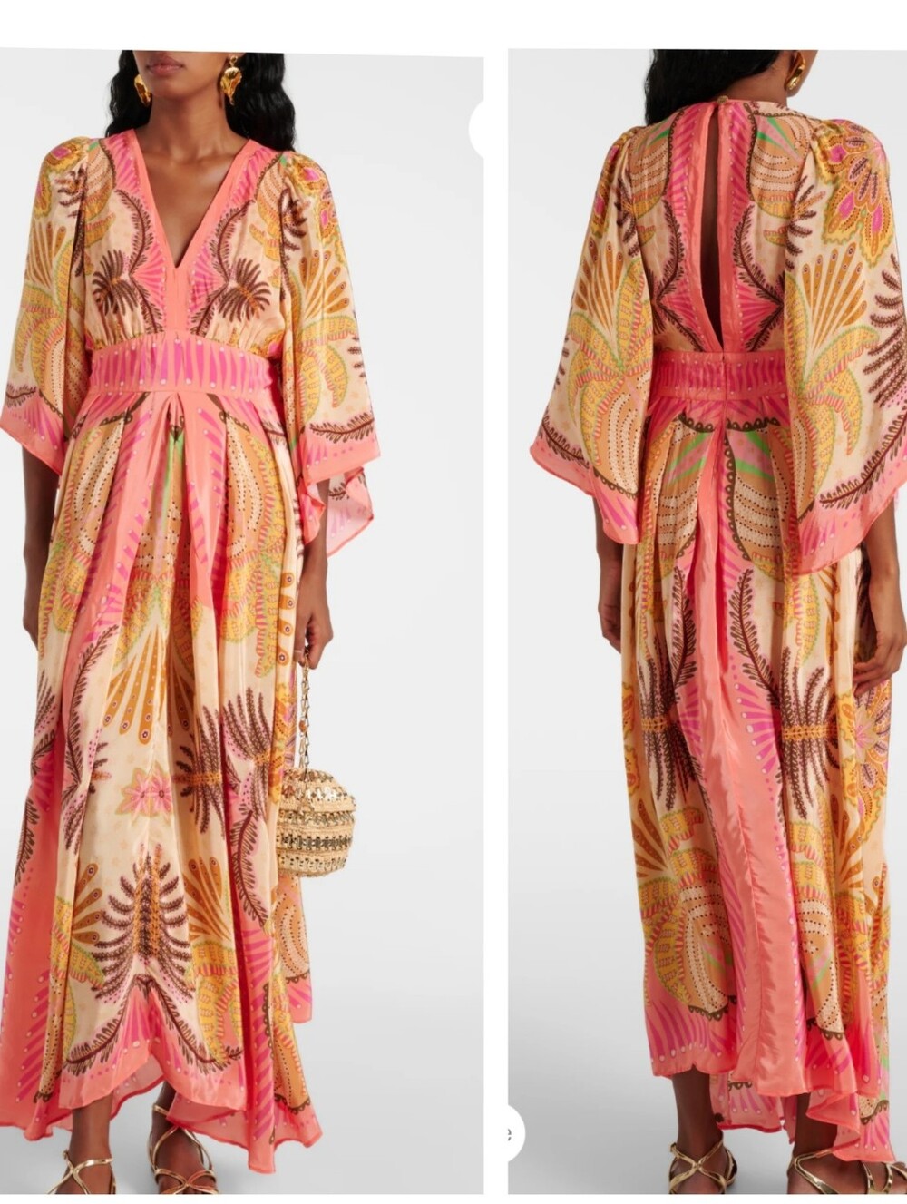 Farm Rio Sand Palms Scarf Maxi Dress Size Xs New With Tag